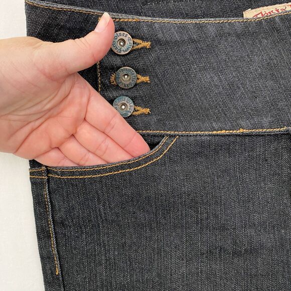 Paris Blues Denim Maxi Skirt Dark Wash Flared 90s Y2K Juniors Size 3 - Picture 6 of 14